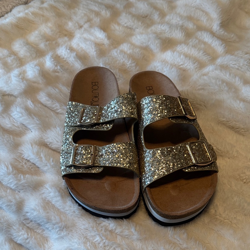 Boutique Gold Glitter Women's Sandals